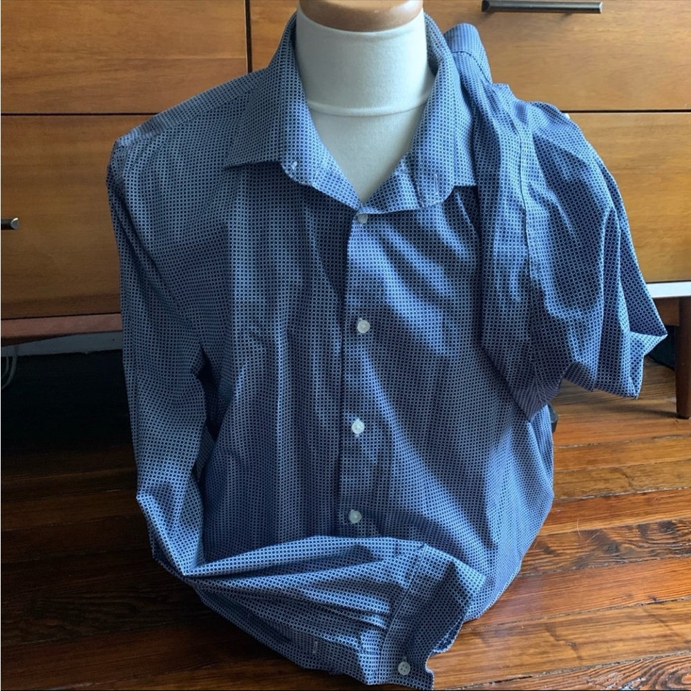Michael Kors MK Regular Fit 18 36/37 Men’s Dress Shirt Navy